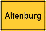 Place name sign Altenburg, Thüringen