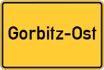 Place name sign Gorbitz-Ost
