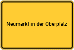 Place name sign Neumarkt in der Oberpfalz