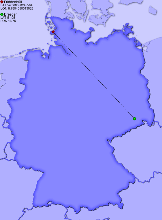 Distance from Friddenbüll to Dresden