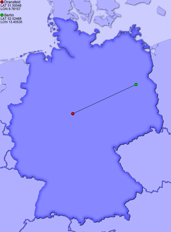 Distance from Dransfeld to Berlin