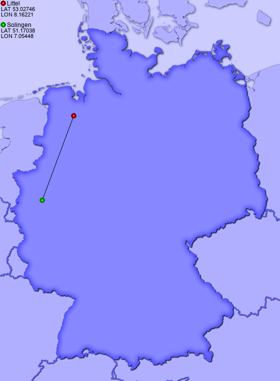 Distance from Littel to Solingen