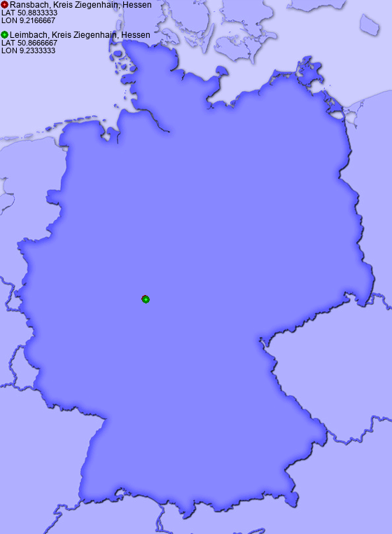 Distance from Ransbach, Kreis Ziegenhain, Hessen to Leimbach, Kreis Ziegenhain, Hessen
