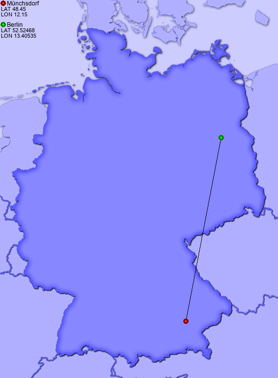 Distance from Münchsdorf to Berlin