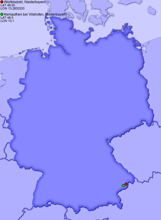 Distance from Würfelsdobl, Niederbayern to Kemauthen bei Vilshofen, Niederbayern