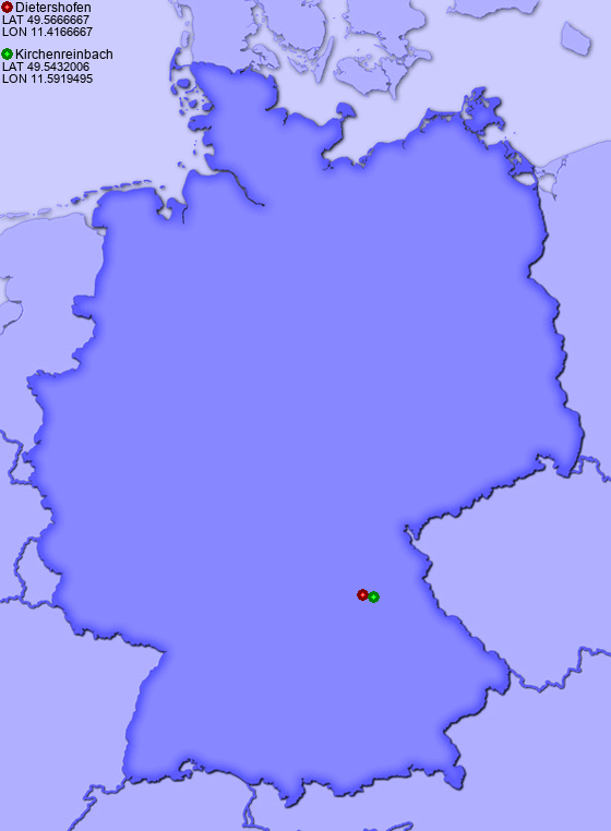 Distance from Dietershofen to Kirchenreinbach