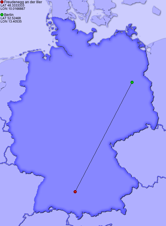 Distance from Freudenegg an der Iller to Berlin