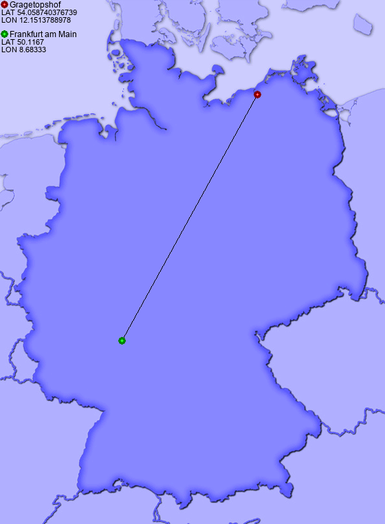 Distance from Gragetopshof to Frankfurt am Main