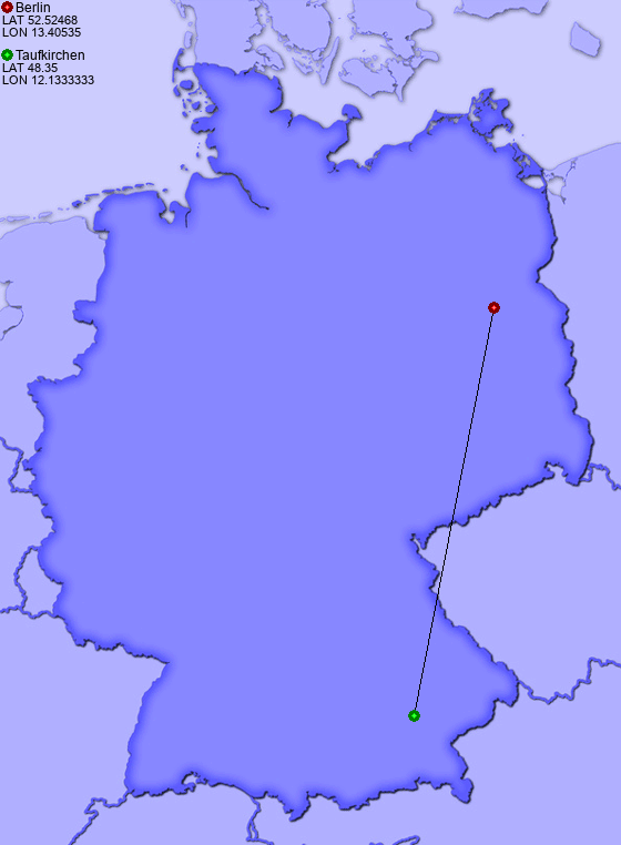 Distance from Berlin to Taufkirchen