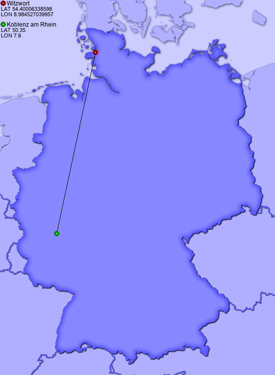 Distance from Witzwort to Koblenz am Rhein