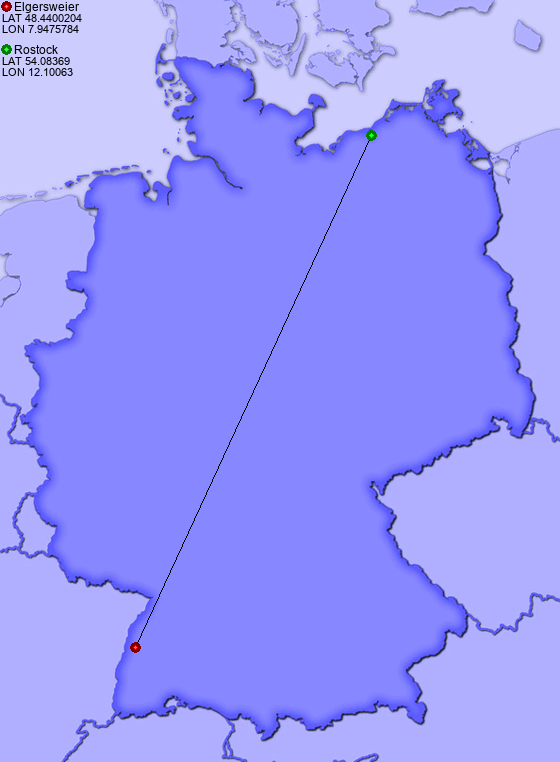 Distance from Elgersweier to Rostock