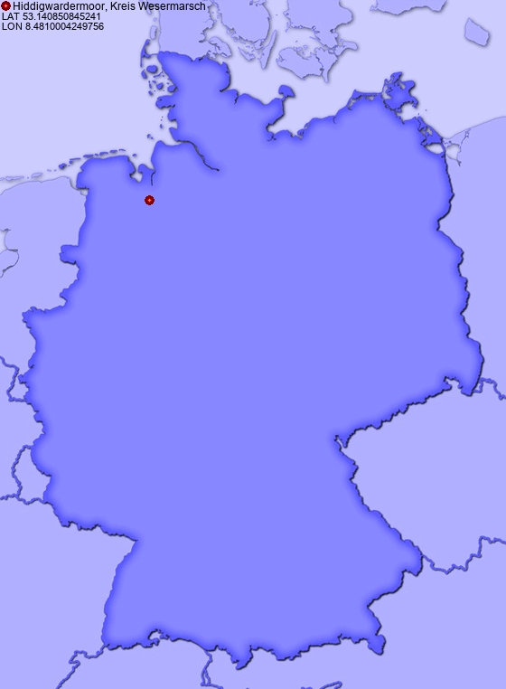 Location of Hiddigwardermoor, Kreis Wesermarsch in Germany