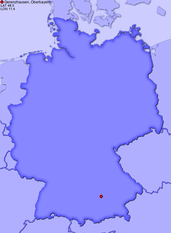 Location of Gerenzhausen, Oberbayern in Germany