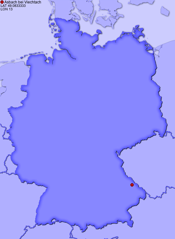 Location of Asbach bei Viechtach in Germany