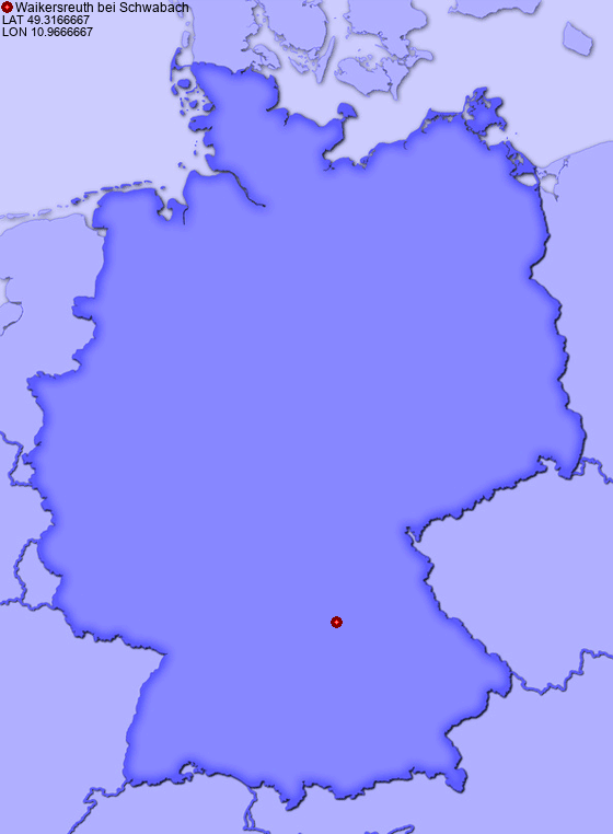 Location of Waikersreuth bei Schwabach in Germany