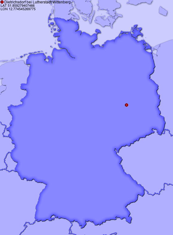 Location of Dietrichsdorf bei Lutherstadt Wittenberg in Germany