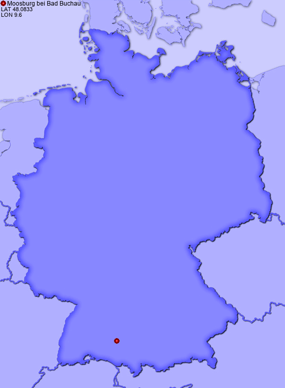 Location of Moosburg bei Bad Buchau in Germany