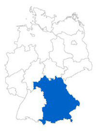 Show Federal state Bavaria on the map of the federal states