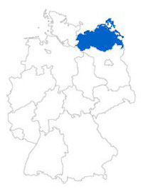 Show Federal state Mecklenburg-Vorpommern on the map of the federal states