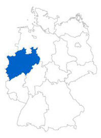 Show Federal state North Rhine-Westphalia on the map of the federal states