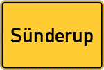 Place name sign Sünderup