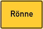 Place name sign Rönne, Holstein