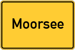 Place name sign Moorsee, Holstein