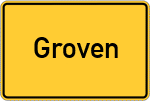 Place name sign Groven, Gemeinde Büsum