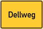 Place name sign Dellweg, Gemeinde Heide