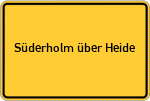 Place name sign Süderholm über Heide, Holstein
