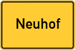 Place name sign Neuhof, Dithmarschen