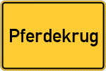 Place name sign Pferdekrug, Dithmarschen