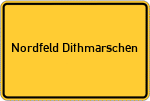 Place name sign Nordfeld Dithmarschen