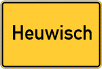 Place name sign Heuwisch, Dithmarschen