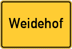 Place name sign Weidehof