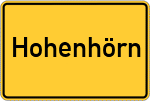 Place name sign Hohenhörn, Dithmarschen