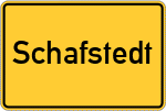Place name sign Schafstedt