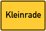 Place name sign Kleinrade, Holstein