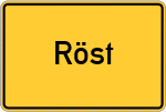 Place name sign Röst, Holstein