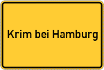 Place name sign Krim bei Hamburg