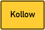 Place name sign Kollow, Kurheim