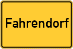 Place name sign Fahrendorf, Kreis Hzgt Lauenb