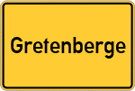 Place name sign Gretenberge