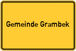 Place name sign Gemeinde Grambek