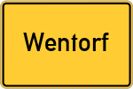 Place name sign Wentorf