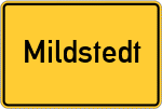 Place name sign Mildstedt