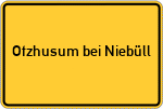 Place name sign Otzhusum bei Niebüll