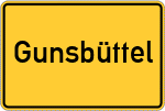 Place name sign Gunsbüttel