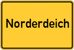 Place name sign Norderdeich, Eiderstedt