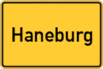 Place name sign Haneburg